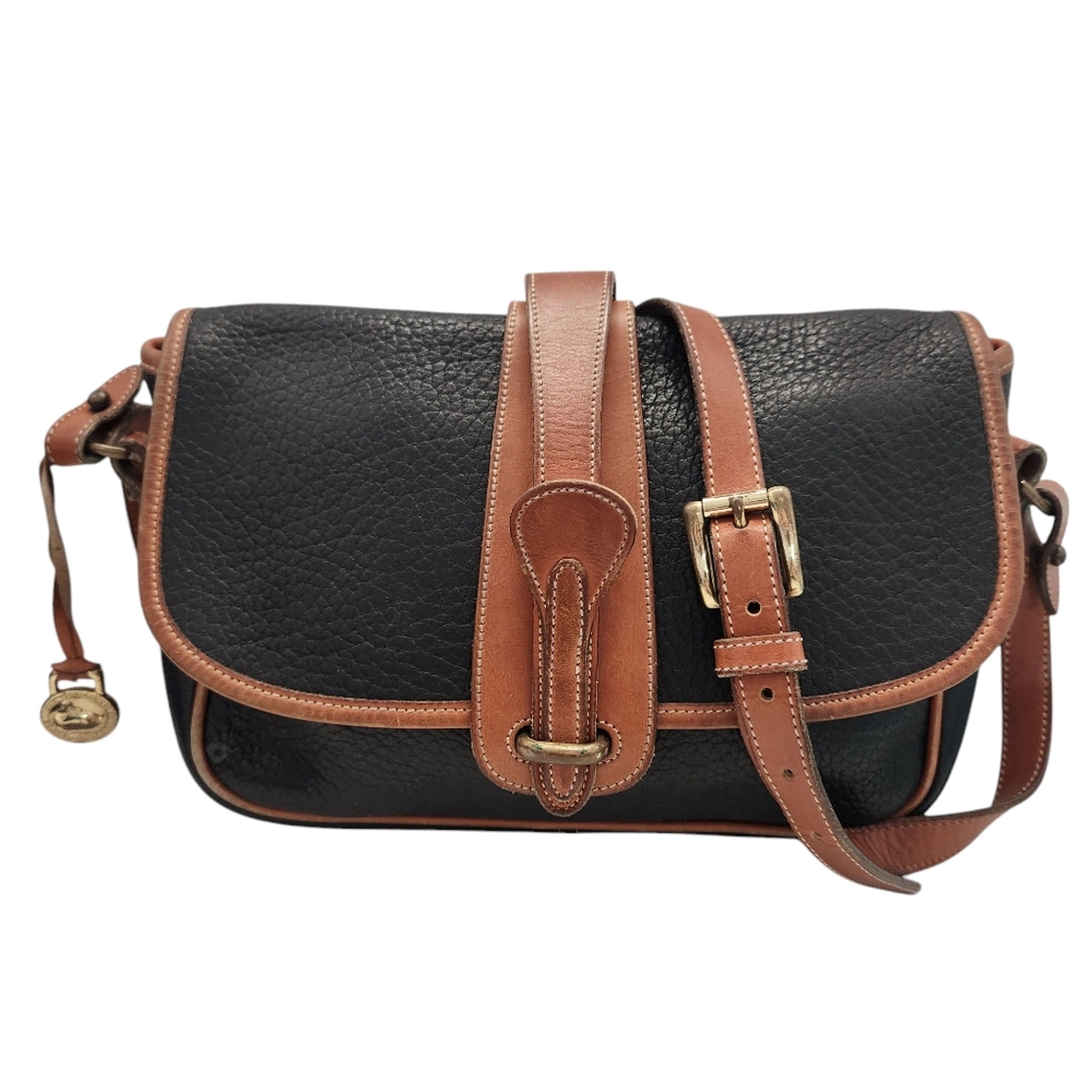Dooney & Bourke Black and Brown Leather Crossbody Bag